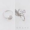 HEART-SHAPED DESIGN CENTERED WITH A MULTI CZ CROSS INLAID 316L SURGICAL STEEL NOSE HOOP RING